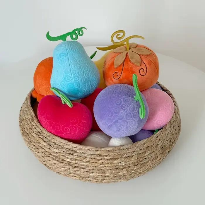 Peluche ONE PIECE avec pendentif Fruit du Diable Chapeau de Paille, poupée en peluche avec chaîne de perles, décoration suspendue, cadeaux de merchandising anime