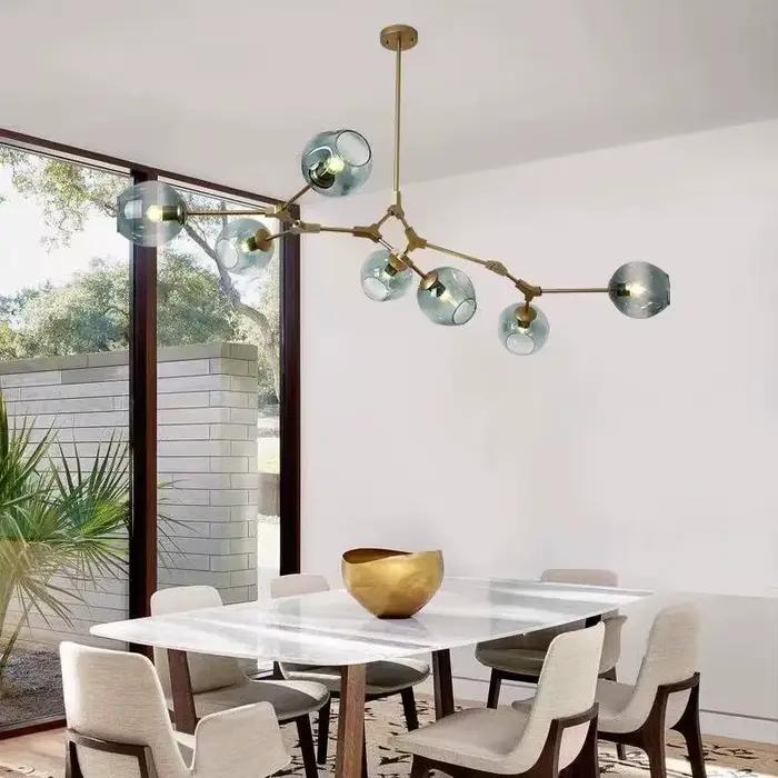 Lustre LED Nordique en Verre