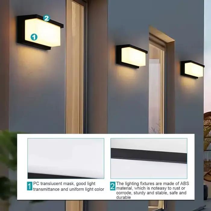 Applique murale LED avec détecteur de mouvement pour porche extérieur anthracite style rétro balcon jardin cour escalier sécurité esthétique
