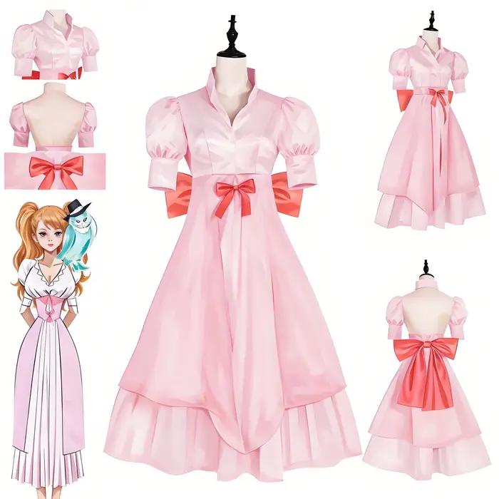 Costume de Cosplay Anime une pièce Charlotte Pudding pour femmes, robe princesse rose Lolita, vêtements fantaisie de fête de carnaval d'halloween