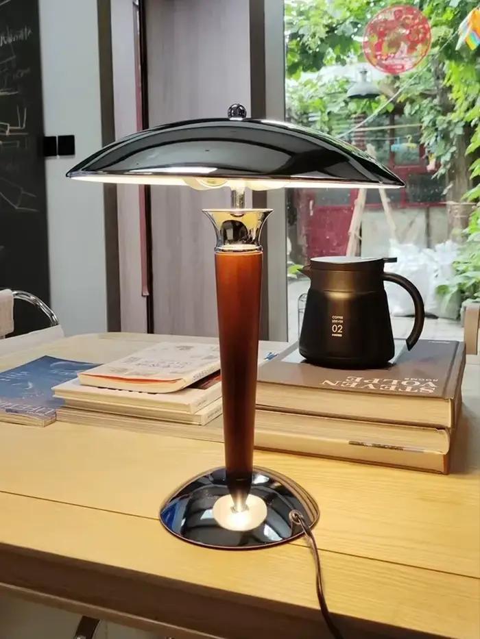 Lampe de bureau Vintage industrielle en bois