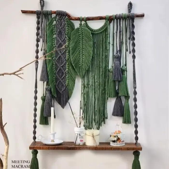 Étagère suspendue en macramé bohème