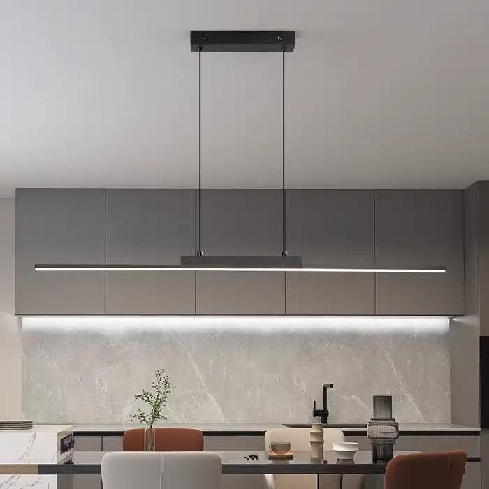 Suspension moderne Simple salle à manger lumière pour mur cuisine Long lustre salon