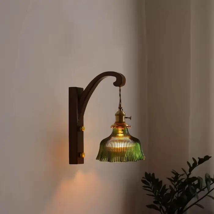 Applique Murale LED Nordique en Fer et Bois
