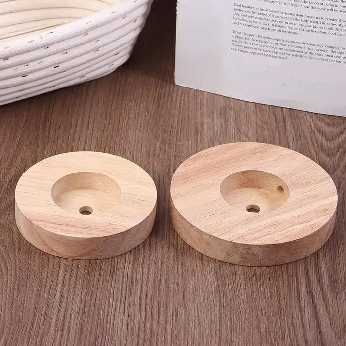 Base de lampe de table en bois rondes de 10 cm