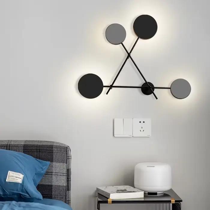 Applique murale LED ronde en fer noir style nouveau classique post-moderne pour chambre à coucher loft cuisine salle à manger entrée étude élégante et sophistiquée