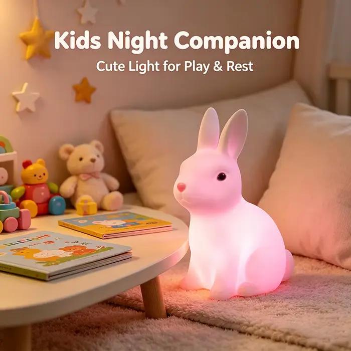 Veilleuses lapin colorées pour enfants