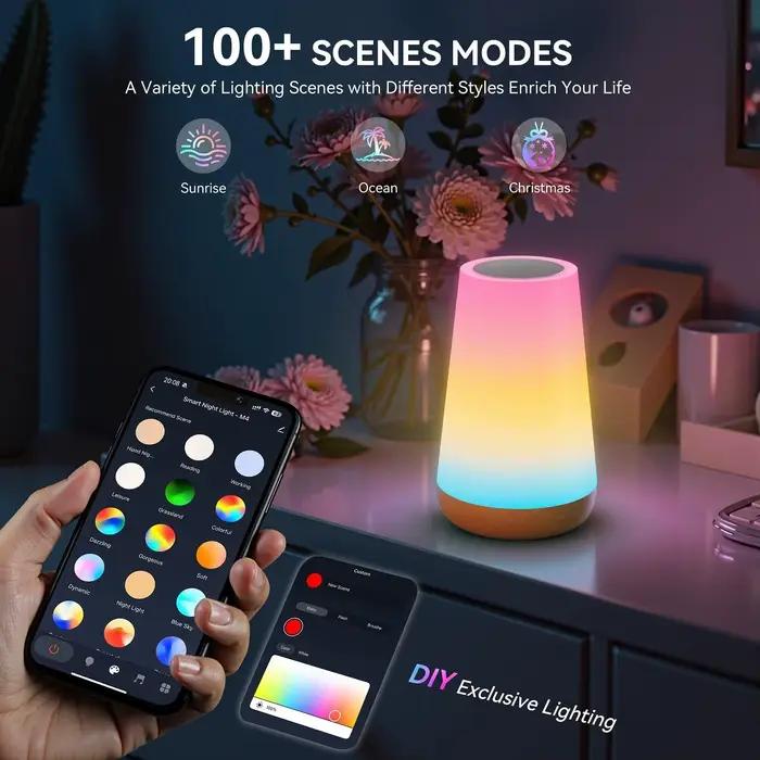 Lampe de table WIFI Tuya Smart APP veilleuse rectangulaire LED RVB éclairage ambiance sommeil lecture étude travail occassions spéciales