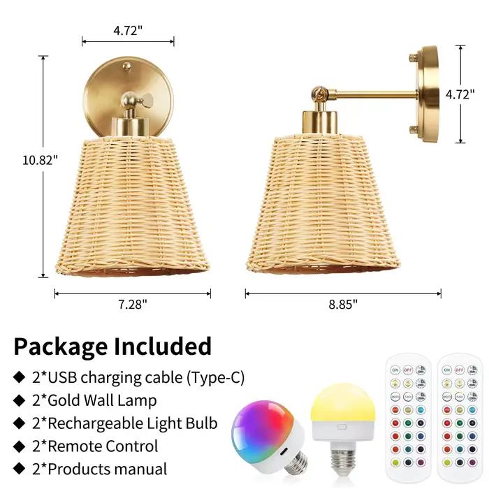 Lampe murale moderne en osier tressé