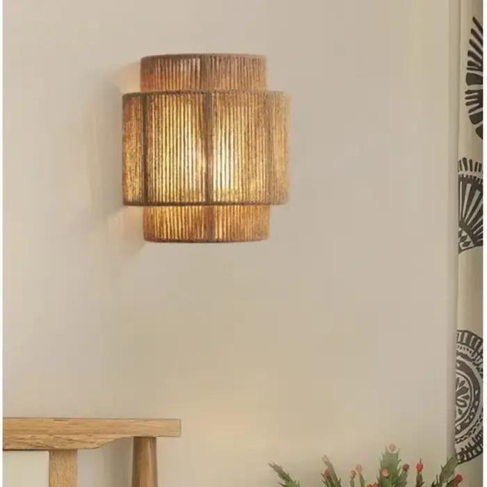 Lampe murale en bambou style Art Déco pour chambre salon entrée et étude élégante et pratique à installer facilement