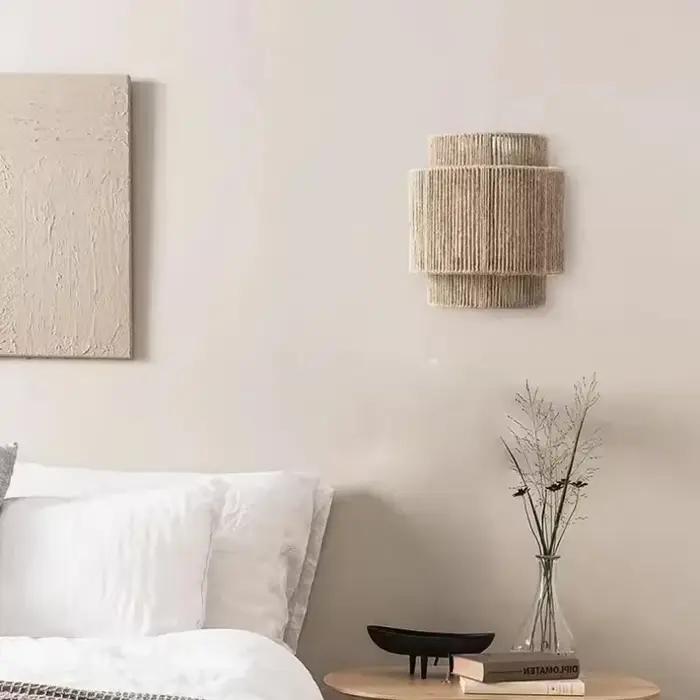 Lampe murale en bambou style Art Déco pour chambre salon entrée et étude élégante et pratique à installer facilement