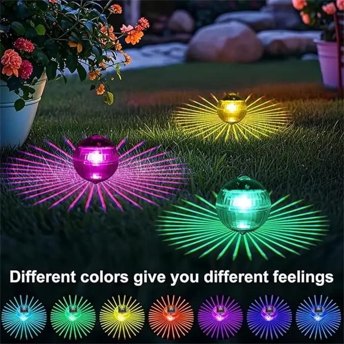 NOUVEAU Lampes solaires flottantes LED pour piscine, boule lumineuse alimentée par panneau solaire, étanche, effet disco, lumières changeantes de couleur