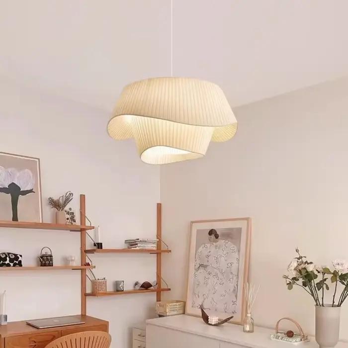 Lampe suspendue plissée française