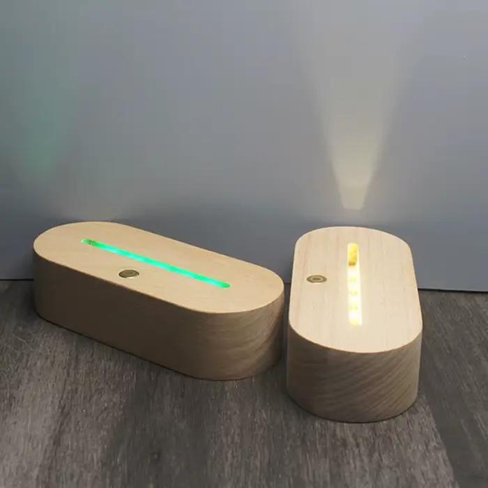 Veilleuses ovales en bois AAA