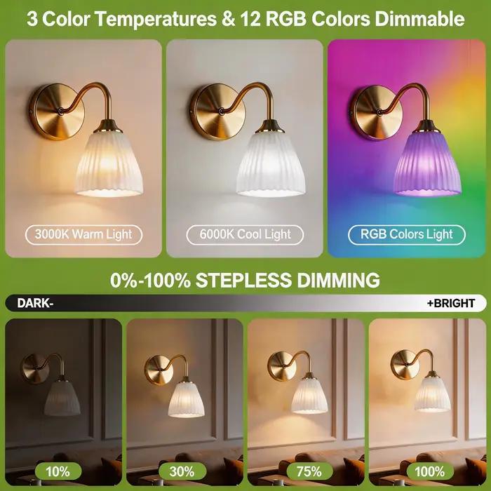 2 pièces/1 pièce de lampe murale à piles