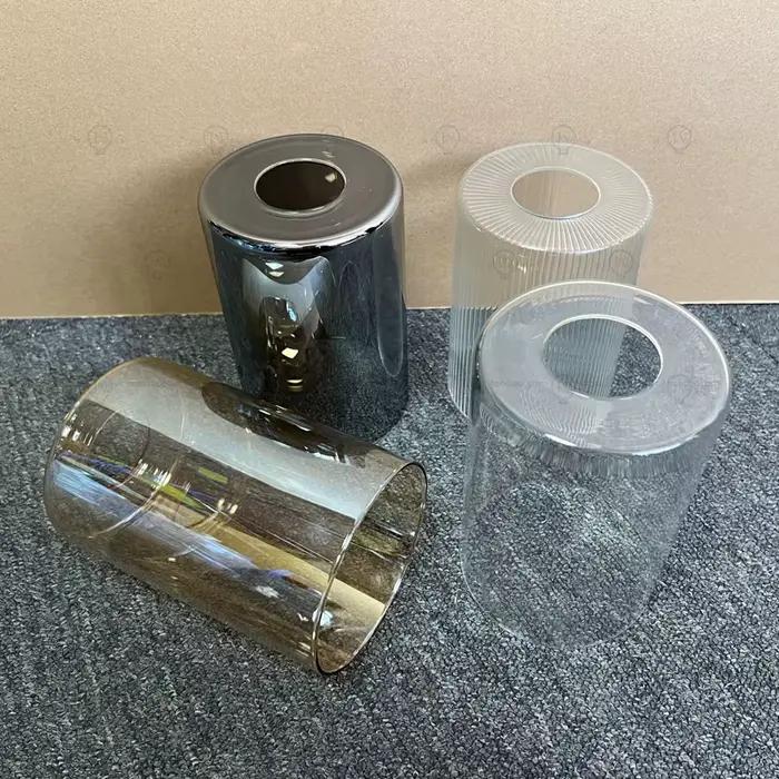 Abat-jour en verre contemporain transparent ambre gris fumée E27 E26 pour suspensions appliques murales et lampes de vanité à offrir pour occasions spéciales