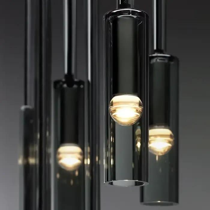 Plafonnier LED suspendu en verre au design moderne