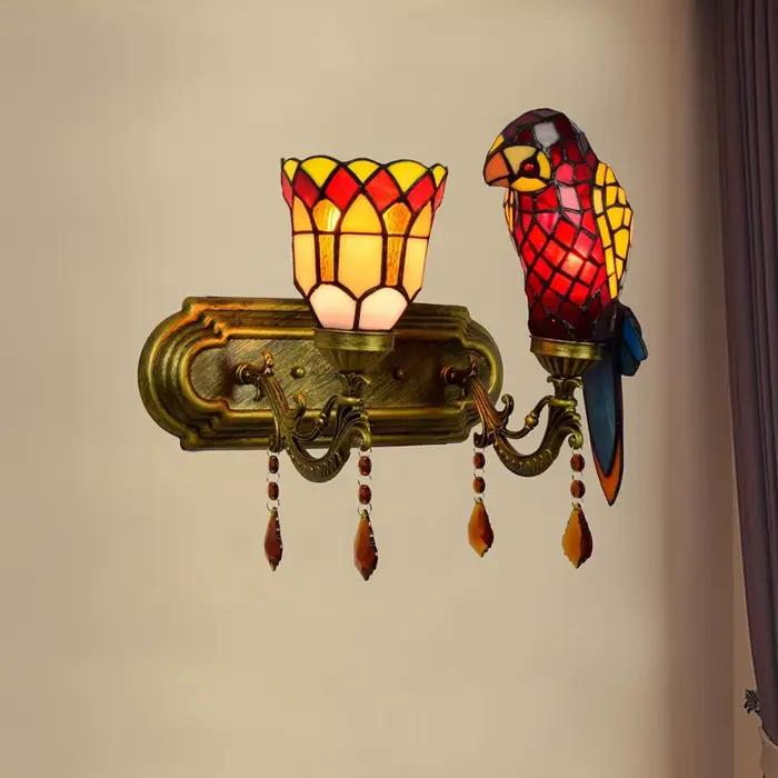 Art déco Tiffany perroquet concepteur Lustre