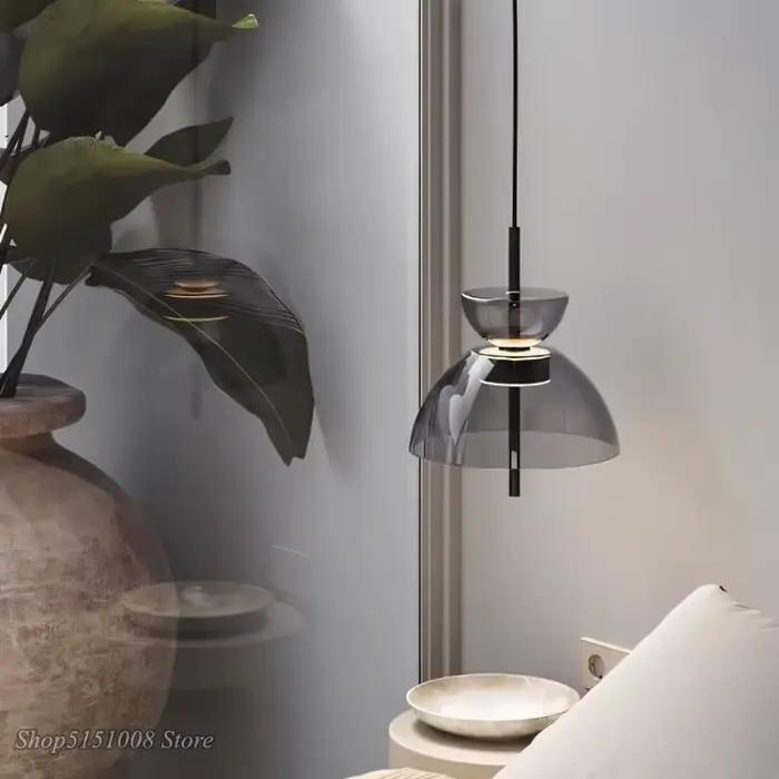 Lampe LED suspendue en verre nordique