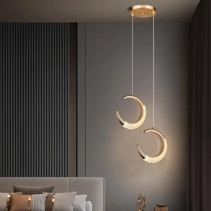 Suspension LED rotative en cristal Frisbee