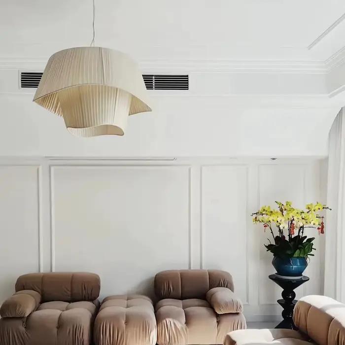 Lampe suspendue plissée française