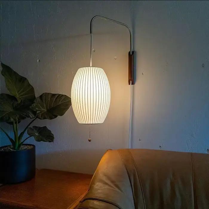 Applique murale en soie italienne minimaliste LED E27 soucoupe volante lumière décorative chambre chevet salon étude salle de thé éclairage mural