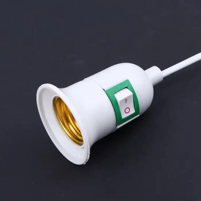 Support de lumière suspendu pour plantes d'intérieur E27, support de lampe de jardin avec câble de 3/5/10 mètres, prise ue avec interrupteur marche/arrêt
