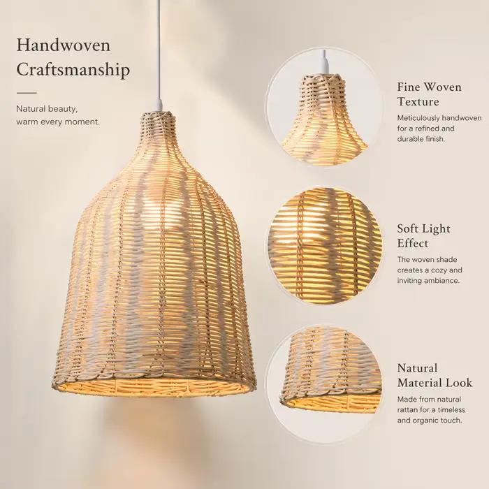 Lampe suspendue artisanale en bambou JOYINLED