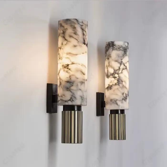 Nouveau Rétro LED marbre applique Simple luxe hôtel salon couloir chambre chevet éclairage décoratif