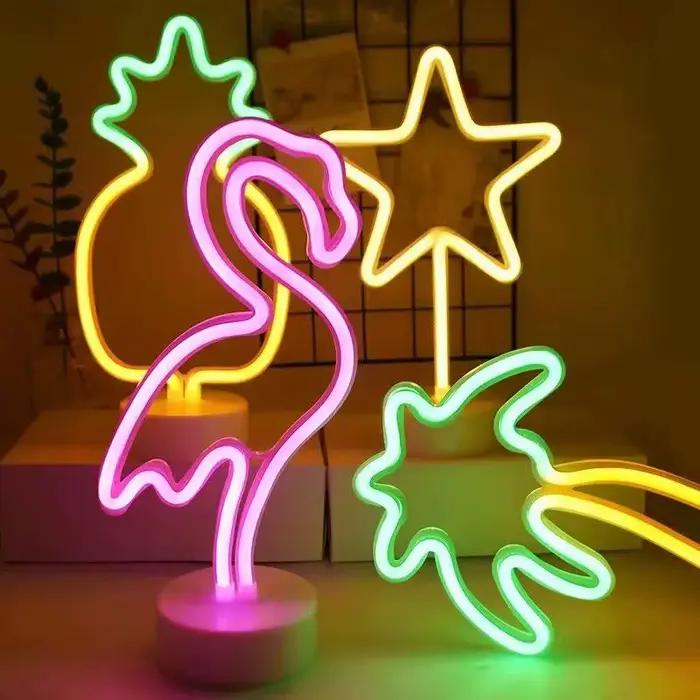 Arc-en-ciel Catus Led néons cocont arbre ananas enseigne au néon lampe USB/alimentation par batterie Unicon