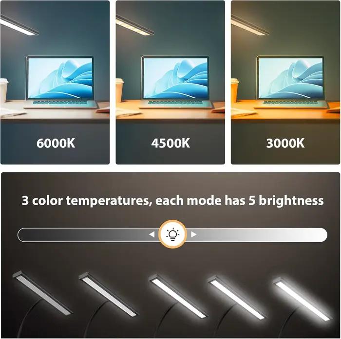 Lampe de bureau LED à intensité variable avec pince
