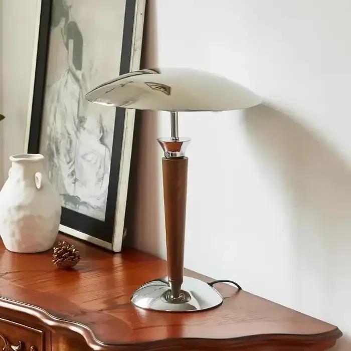 Lampe de bureau Vintage industrielle en bois