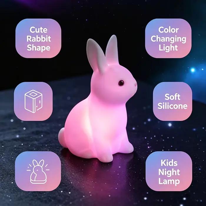 Veilleuses lapin colorées pour enfants
