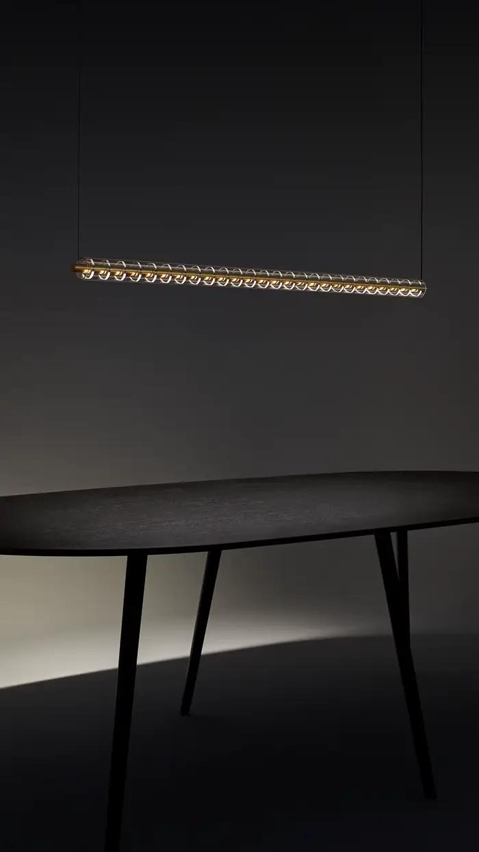 Lampe Suspendue Minimaliste Italienne en Verre Long