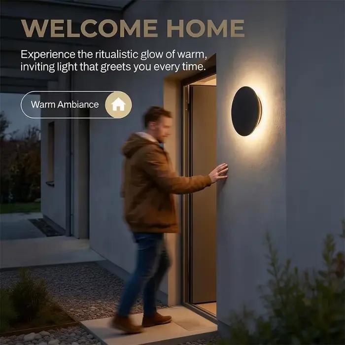 Applique murale extérieure étanche IP65, applique LED ronde moderne 3000K blanc chaud, finition mate pour jardin, Patio, salle de bain, couloir