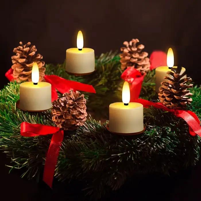 Bougies LED rechargeables sans flamme pour décoration intérieure, lampe à bougie avec télécommande, pour Noël, Halloween, mariages et toutes occasions spéciales