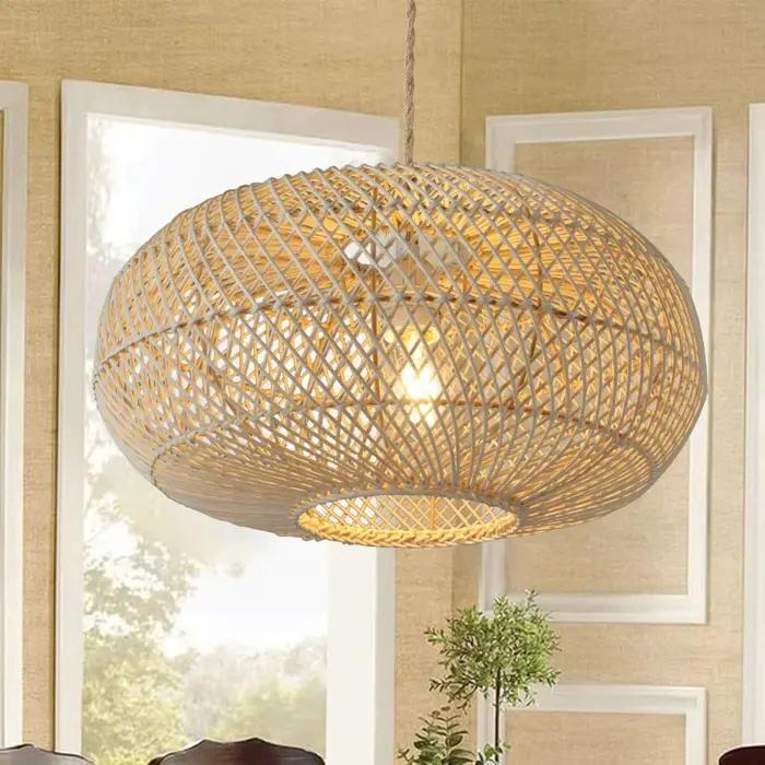 JOYINLED Lustre en rotin bohème moderne E27