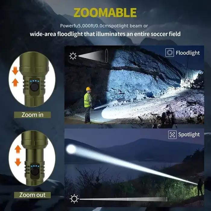 Lampe de poche Ultra puissante, allumage concentré, lampe tactique militaire étanche, torche d'aventure pour Camping en plein air