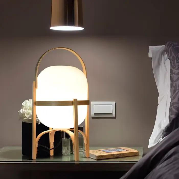 Lampe sur pied en bois E27