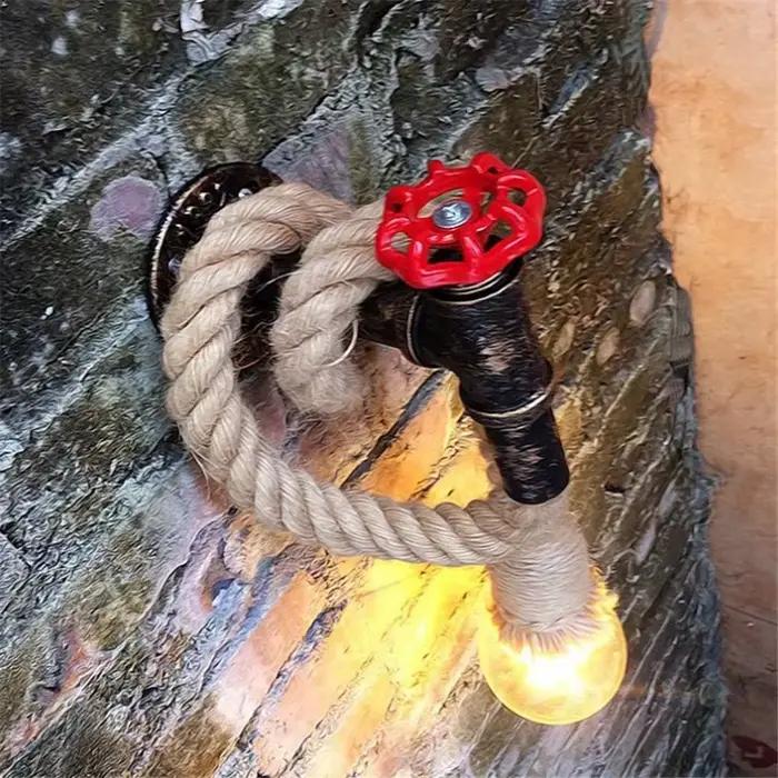 Lampe murale en corde de chanvre
