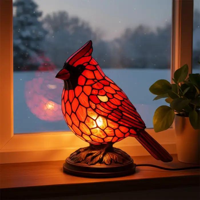 Lampe cardinale Table moderne oiseau Led nuit Design créatif Usb lampes décoratives élégantes maison chevet résine lumière cadeau traditionnel