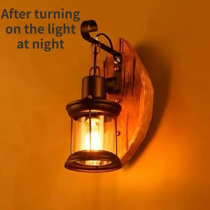 Applique murale Led en bois industriel