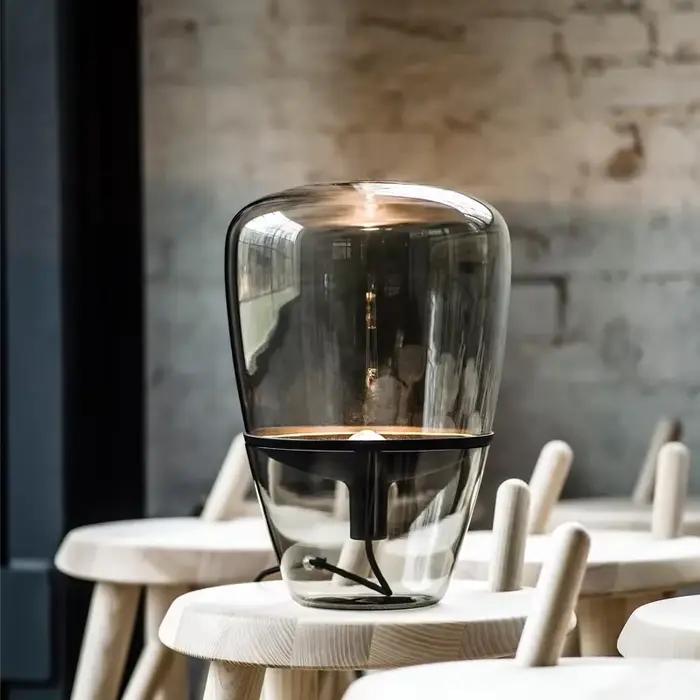 Lampe de Table en Verre de Style Tchèque