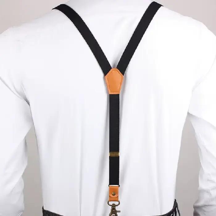 Bretelles Vintage pour hommes, nouveau, 3 crochets, pour pantalons décontractés, bretelles réglables à la mode