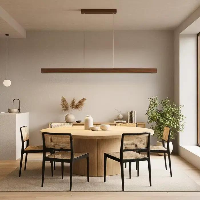 Luminaire suspendu LED en bois nordique