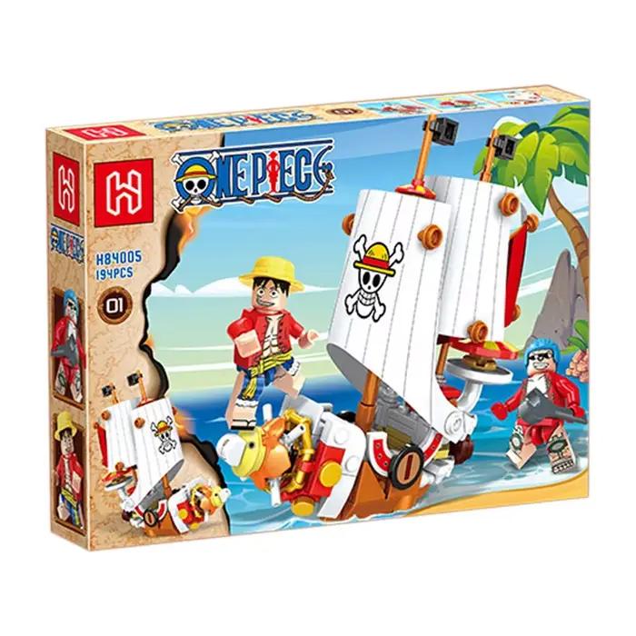 Anime One Piece Thousand Sunny & Going Merry Micro Bricks Building Blocks Model Pirate Ship Assembly Figure Toy Set Decor Gift