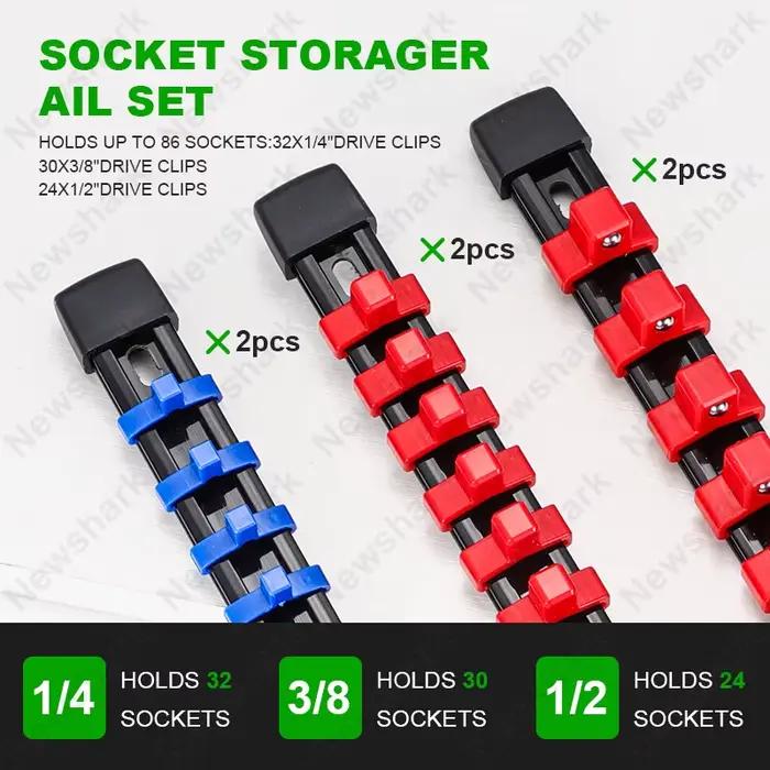 Porte-outils Rap-Duty, Support de douille, Rangement de garage T1, Convient au stockage mécanique, 6 pièces