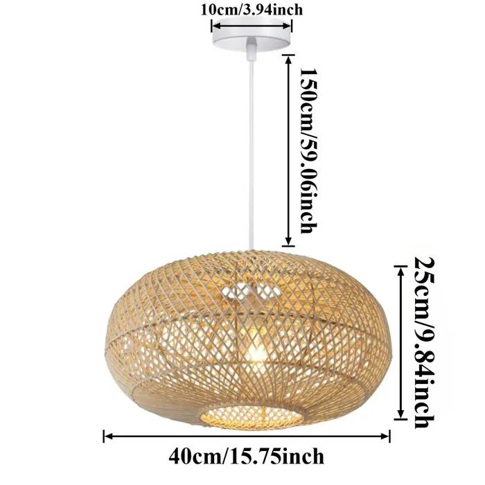 JOYINLED Lustre en rotin bohème moderne E27