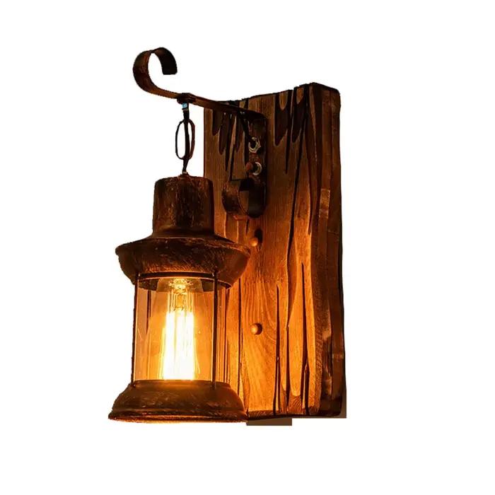 Applique murale Led en bois industriel