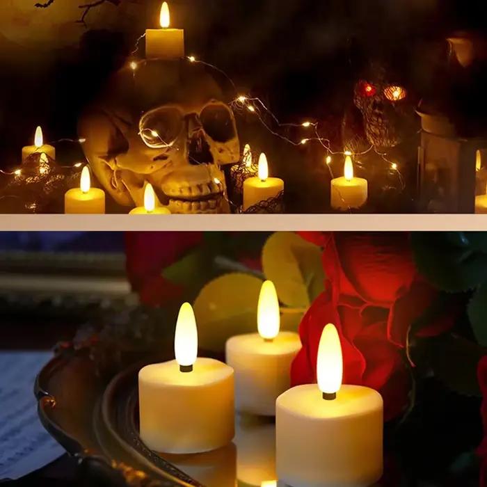 Bougies LED rechargeables sans flamme pour décoration intérieure, lampe à bougie avec télécommande, pour Noël, Halloween, mariages et toutes occasions spéciales